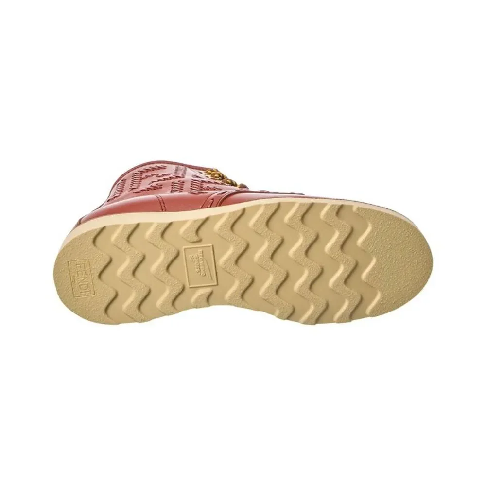 Fendi X Red Wing Leather Bootie, Brown